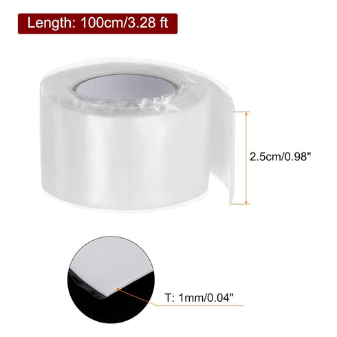 Self Fusing Silicone Tape 1" x 3ft x 0.04" Waterproof Sealing Plumbing Rubber Tape for Water Pipe Hose Leak Silicone Grip Repair Seal, White