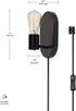 51488 1-Light 6ft Globe Electric x Novogratz Plug-in or Hardwire Wall Sconce, Matte Black, Fabric Covered Cord, Rocker