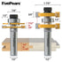 Set 1/2 Inch 3 FivePears Adjustable Tongue and Groove Router Bit with Shank, Shaker Style Teeth T Shape Wood Milling