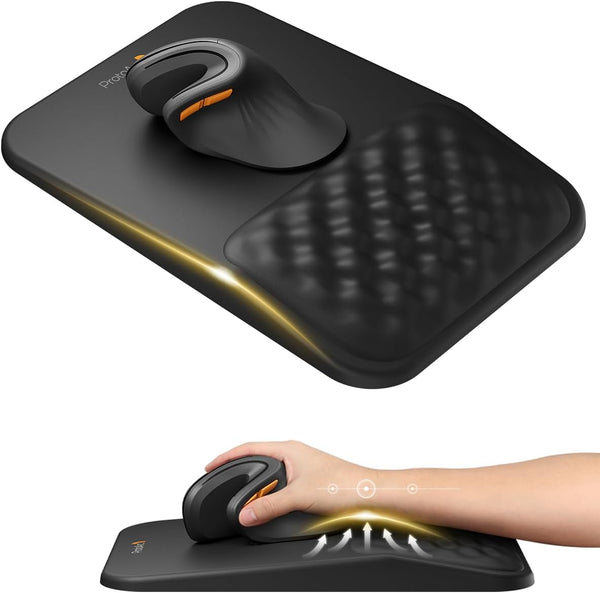 ProtoArc MP50 Ergonomic Mouse Pad with Wrist Rest, PU Leather Mousepad with Massage