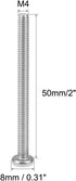 uxcell M4x50mm Machine Screws - Pan Phillips Cross Head Stainless Steel Fasteners, 20Pcs