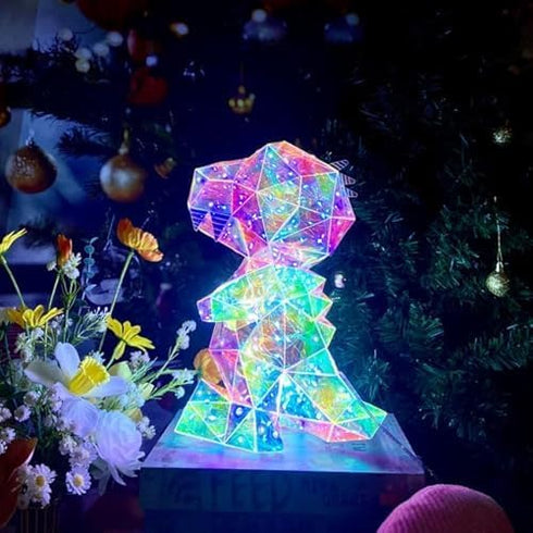 Aladdinas LED Dinosaur T-Rex Night Light, Holographic Iridescent Design, Nursery Decor Display Box with Ribbon (T-REX