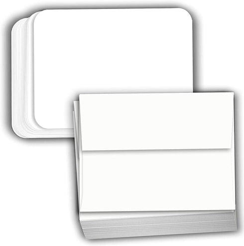 Hamilco White Cardstock Paper with Rounded Corners 5" x 7", 100 lb