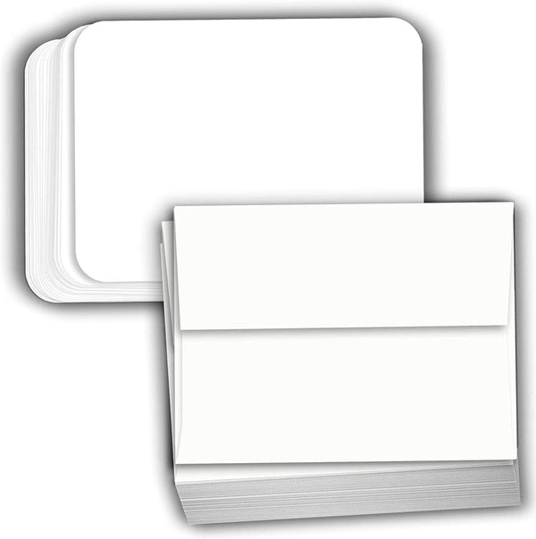 Hamilco White Cardstock Paper with Rounded Corners 5" x 7", 100 lb