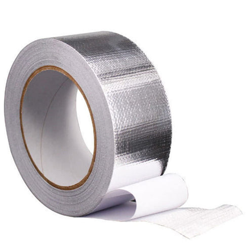 Glass Fiber Cloth Aluminum Foil Tape, Fireproof Self-Adhesive High Temperature Leak Proof Duct Tape