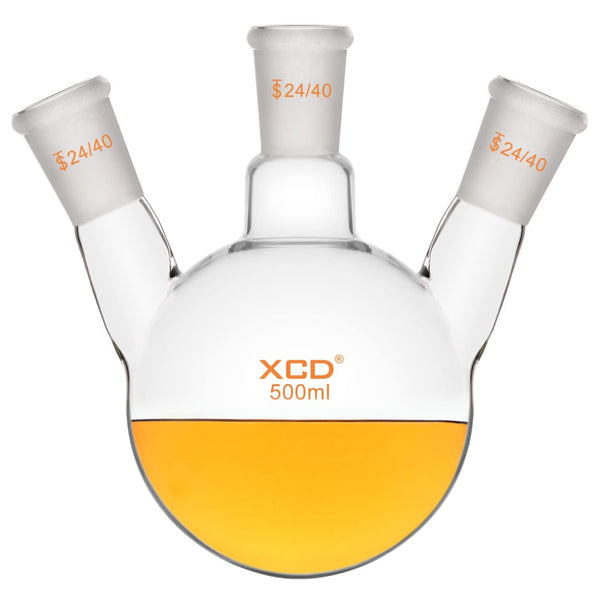 Glass Round Bottom Flask, Heavy Wall Borosilicate Glass Lab Flask with 24/40 Standard Taper Outer Joint