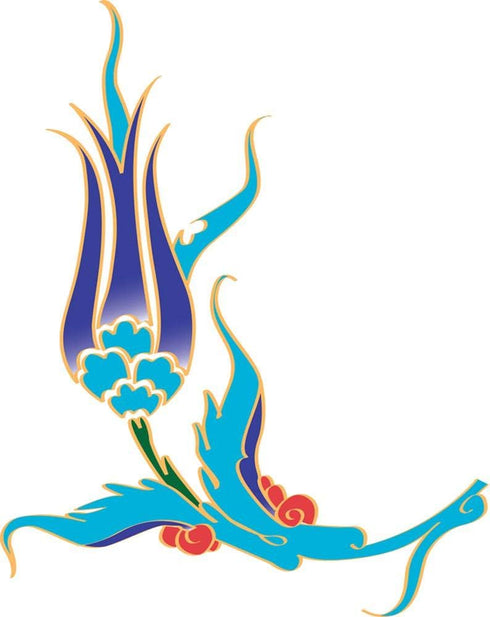 (18 14 WM525878 Wallmonkeys Ottoman Tulip Flower Wall Mural Peel and Stick Vinyl Graphic in H x in W)