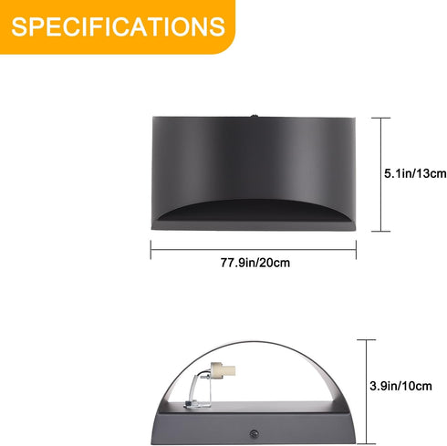 SHIWEIDA Set Lights(Bulb Black Modern LED Wall Sconces of Two Hardwired Wall Sconces Indoor Up and Down Wall Mount