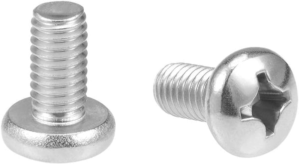 uxcell M6x12mm Phillips Cross Pan Head Machine Screws 304 Stainless Steel Fasteners Bolts 10Pcs
