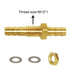 Joywayus Thru-Bulk Head Hex Union Brass Fitting, 3/8" Hose Barb Bulkhead Fitting with Flat Washer Gasket