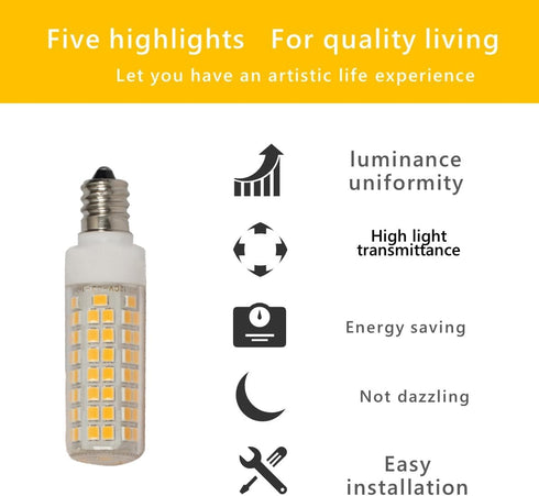 SeeU LED Light Bulb E12 High Lumen Corn Bulb, Warm White 7W Replacement for Chandelier Pendant Light