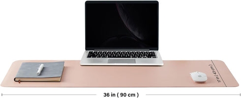 Leather Desk Mat - Non-Slip PU Desk Pad for Office and Home - Desk Organization and Accessories - Ideal for Large Mouse Pad and Desk Mats on Top of Desks (Pink,36"x 17") by HOMIEAZICOZI