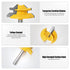 45 Degree Lock Miter Router Bit, 1/4 Inch Shank Woodworking Tools Joint Router Bits, Glue Joint Tools Set