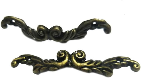 10PCS Mini 3.38" Vintage Bronze Knobs Antique Drawer Handles Pulls Decorative Floral Hardware with Screws for Jewelry Case Gift Wine Wooden Box Furniture Pull knobs by LYLGO