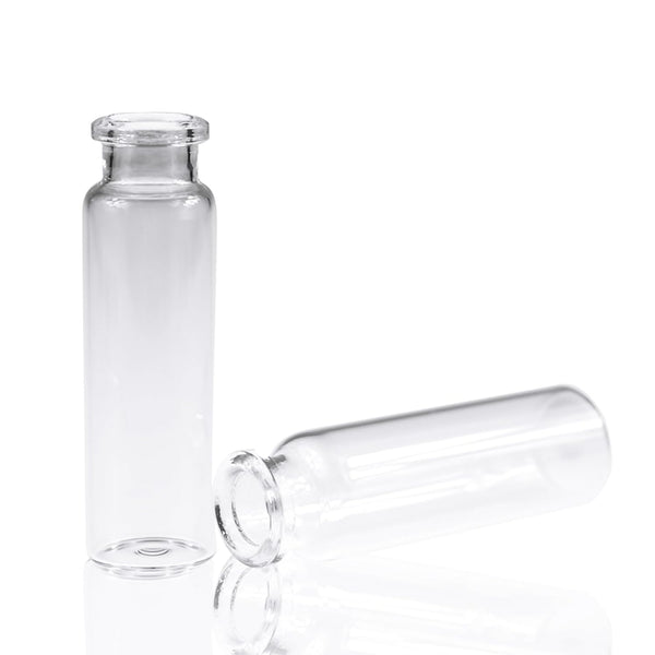 ALWSCI Borosilicate Glass Clear Flat Bottom Vial - 20 ml Capacity, Beveled Finish (Case of 100)