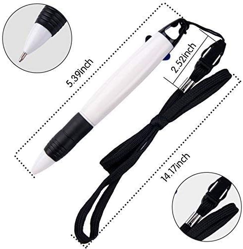 smttw 5-Pack Retractable Neck Pens with Lanyard, Dual Color Ink Ballpoint Pens for Nurses and Students