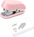 Pink Mini Stapler Hand Stapler with Staple Remover and 1 Box Staples, Cute Stationery for Students