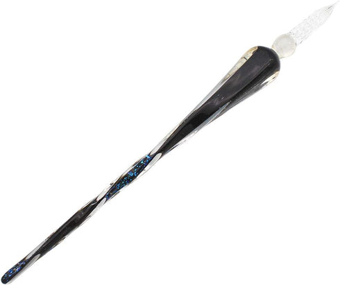 XIAOYU Glass Dip Pen, Vintage Handmade Glass Signature Pen, Starry Sky Crystal Dip Sign Pen