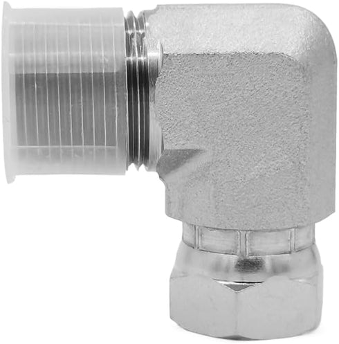 1501-12-08 Hydraulic Hose Adapter Fitting, 3/4" Male x 1/2" Female Swivel 90° Elbow, Carbon Steel