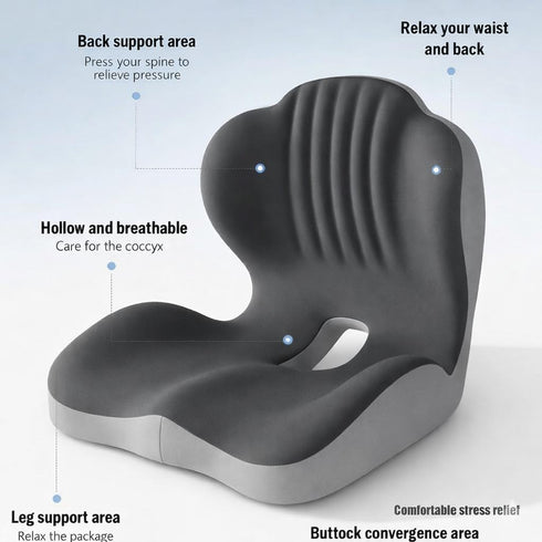 Tailbone, Ergonomic L-Shaped Memory Foam Seat Cushion with Lumbar Support, Designed to Help Relieve Coccyx & Lower Back