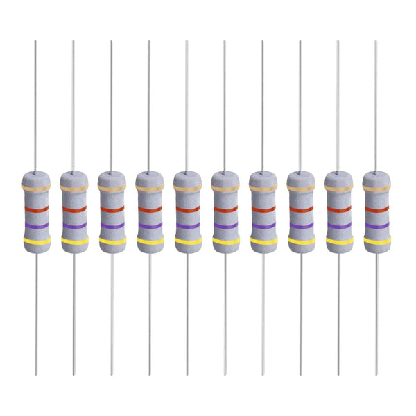 YOKIVE 100 Pcs Metal Oxide Film Resistors, 1W, 4.7K Ohm, Grey, for Electric Power Equipment