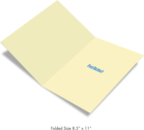 NobleWorks Jumbo Get Well Greeting Card (8.5 x 11 Inch) - Feel Better Soon Notecard