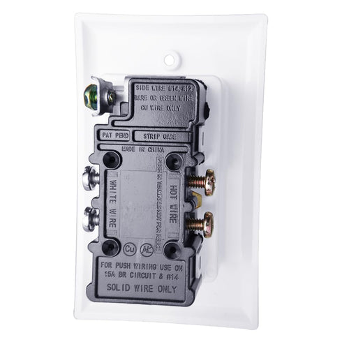 Construct Pro Recessed Dual Power Outlet Single Gang, White