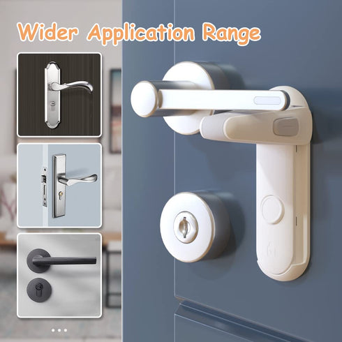 2 SAFELON Pcs Door Lever Locks for Childproof & Petproof, Door Handle Locks for Toddlers, Baby Safety Locks