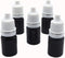 Snadulor 60pcs 5ml Empty Black Plastic Dropper Bottle with Protective Cap, Eye Drop Bottle (White Cap)