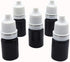 Snadulor 60pcs 5ml Empty Black Plastic Dropper Bottle with Protective Cap, Eye Drop Bottle (White Cap)