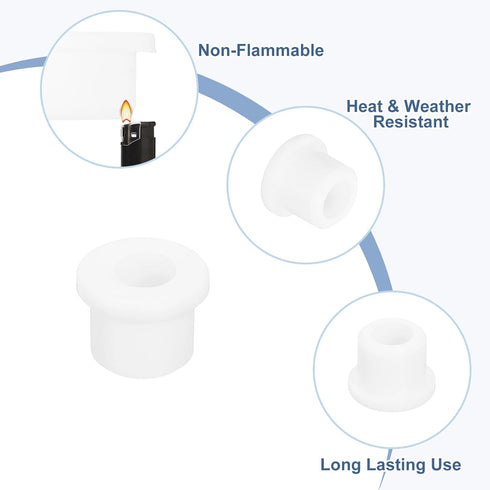 16Pcs Grommets 1/2"(12mm) 5/16"(8mm) Grommet uxcell Rubber Drill Hole, ID Hole Top Hat White Silicone Rubber Hole Plug