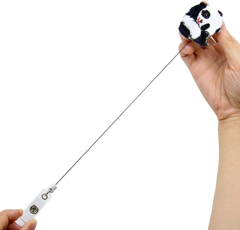 Panda Retractable ID Badge Reel with Alligator Clip - 24 inch Retractable Cord