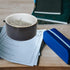 Ceramic Paper Clip Holder, Black Paperclip Dispenser for Desk Organizer