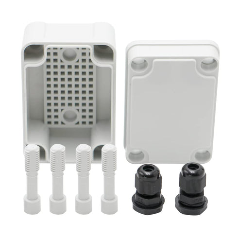 MAKERELE Waterproof Outside Electrical Box Grey 3.74 x2.56 x2.17 (956555mm) IP67 Small ABS Plastic Case with 2 NPT