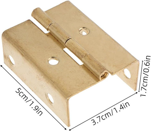10pcs 180 Kisangel Four-fold Right Angle Cabinet Hinges, Rust-Resistant Yellow Folding Hardware for Wooden Furniture