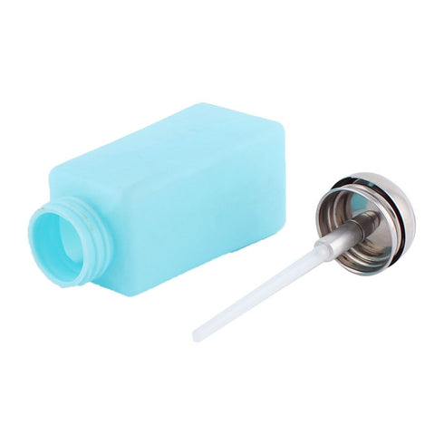 uxcell Metal Cap Plastic Lab Press Pumping Liquid Bottle Dispenser, 250ml, 2pcs Blue