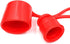 1/4" Skid Steer Bobcat Flat Face Hydraulic Coupler: Male Female Dust Caps and Plug Kits, Red Cap with Retention Ring