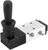 Pneumatic Manual Control Valve 5 Port 3 Position Hand Lever Valve 0~0.8Mpa,Manual Air Control Valve,Compact Size and Light Weight, Good Sealing Performance. (4H230-08)