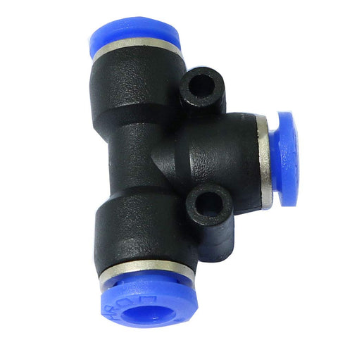 LQ Industrial 1/4 inch Air Hose T Connector, 4PCS 6x6x6mm Plastic Pneumatic Quick Push to Connect Tee Fitting