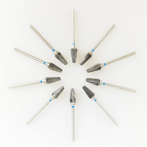 Airgoesin 10pcs HP Cutting Burs Drill Polisher, Tungsten Carbide, 2.35mm Shaft for Plaster Alloy Acrylic Cleaning