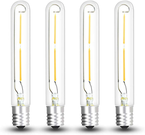 Bonlux LED T6.5 Exit Sign Clear Light Bulbs, 2W E17 Intermediate Base, Daylight 6000K, 4-Pack, 20W Incandescent