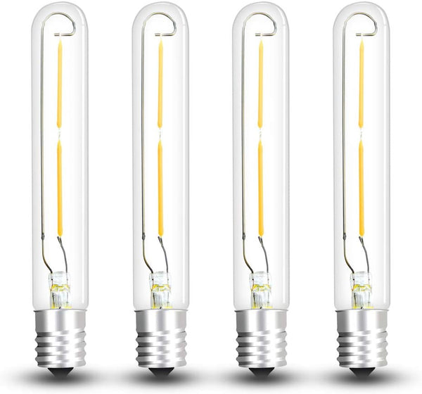 Bonlux LED T6.5 Exit Sign Clear Light Bulbs, 2W E17 Intermediate Base, Daylight 6000K, 4-Pack, 20W Incandescent
