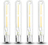 Bonlux LED T6.5 Exit Sign Clear Light Bulbs, 2W E17 Intermediate Base, Daylight 6000K, 4-Pack, 20W Incandescent