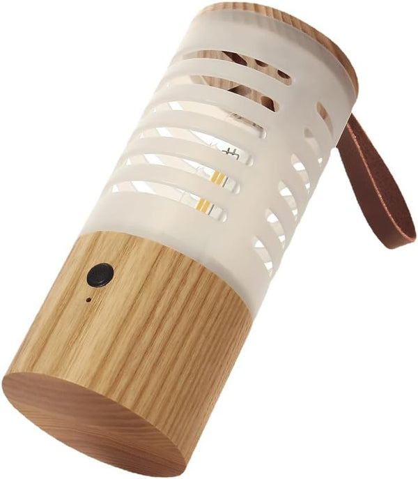 pazmia Portable Wooden Night Light 1500mAh Mini Stepless Dimming Warm White Light USB