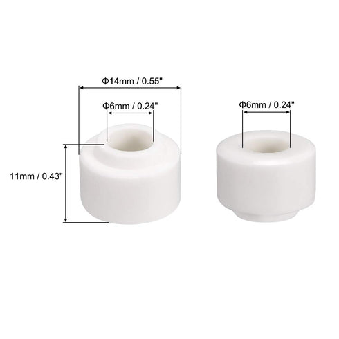 uxcell 10pcs Ceramic Insulator Bead, 6mm X 14mm Round Shaped Insulation Bead for Heating Wire