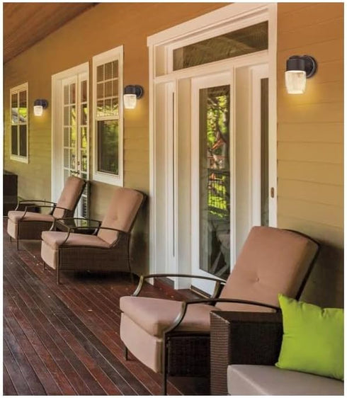 6106900 Westinghouse One-Light LED Outdoor Wall Fixture with Dusk to Dawn Sensor, Oil Rubbed Bronze Finish with Clear