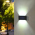 10 LED Solar Up Down Lights, 2 Pack Outdoor Waterproof Modern Nordic Sconce, Black Exterior Light Fixture