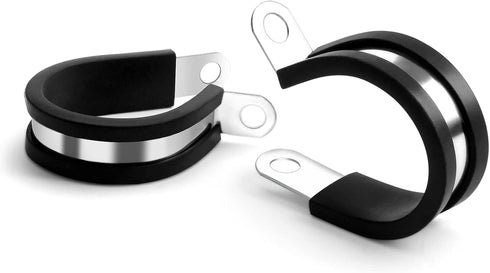 12 Pack 2 Inch Stainless Steel Cable Clamps, Rubber Cushioned Clamps for Pipe, Tube or Wire Loom Installation