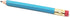 Half Pencils with Eraser - Light Turquoise, 2 Pencil, Golf, Classroom, Mini, Hexagon, Sharpened, Non Toxic - Box of 48