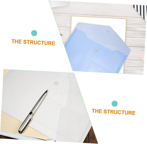 Ciieeo 6pcs Portable Document Bag, A4 File Holder, Plastic Pocket Folders, Travel Folder, Business Manager